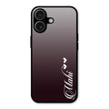 Customize Name Gradient Glass Case Cover Grey For iPhone 17