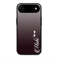 Customize Name Gradient Glass Case Cover Grey For iPhone Air