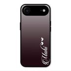 Customize Name Gradient Glass Case Cover Grey For iPhone Air
