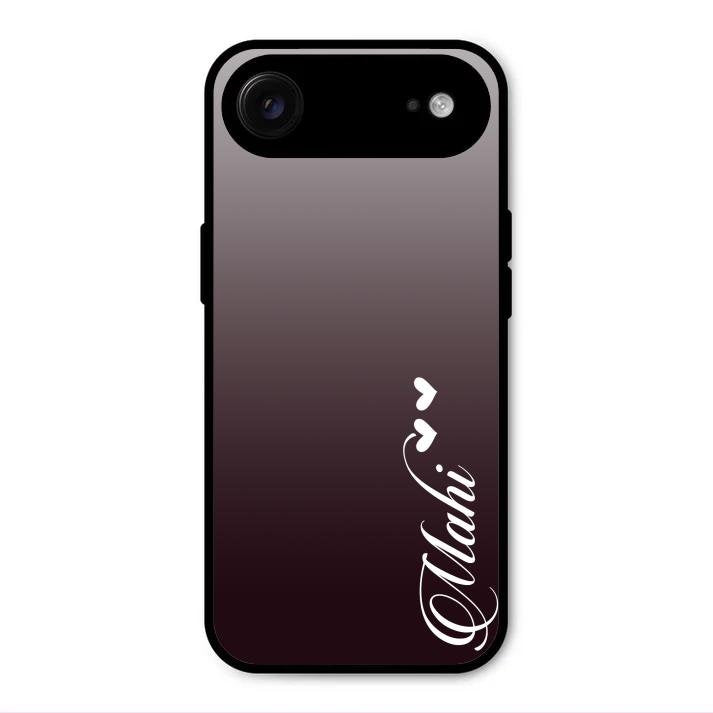 Customize Name Gradient Glass Case Cover Grey For iPhone Air