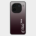 Customize Name Gradient Glass Case Cover Grey For Iqoo 12 5G