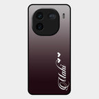 Customize Name Gradient Glass Case Cover Grey For Iqoo 12 5G