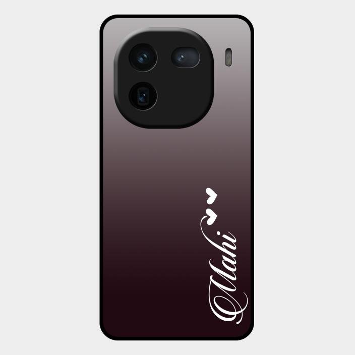 Customize Name Gradient Glass Case Cover Grey For Iqoo 12 5G