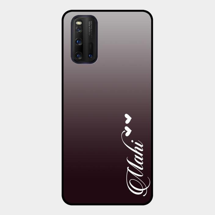 Customize Name Gradient Glass Case Cover Grey For Iqoo 3 5G