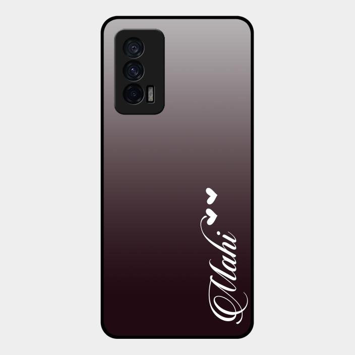 Customize Name Gradient Glass Case Cover Grey For Iqoo 7 5G