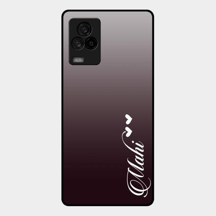 Customize Name Gradient Glass Case Cover Grey For Iqoo 7 Legend 5G