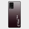 Customize Name Gradient Glass Case Cover Grey For Iqoo 7 Legend 5G