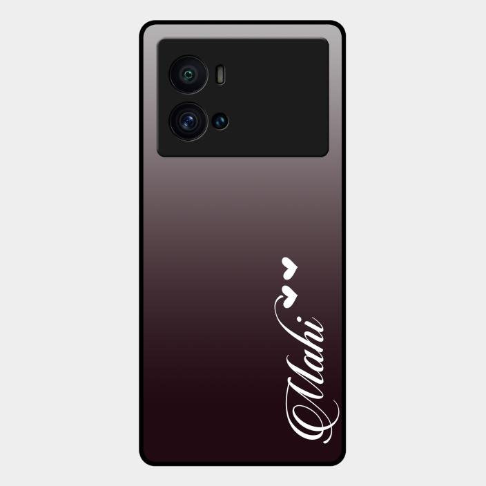 Customize Name Gradient Glass Case Cover Grey For Iqoo 9 Pro 5G