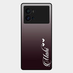 Customize Name Gradient Glass Case Cover Grey For Iqoo 9 Pro 5G