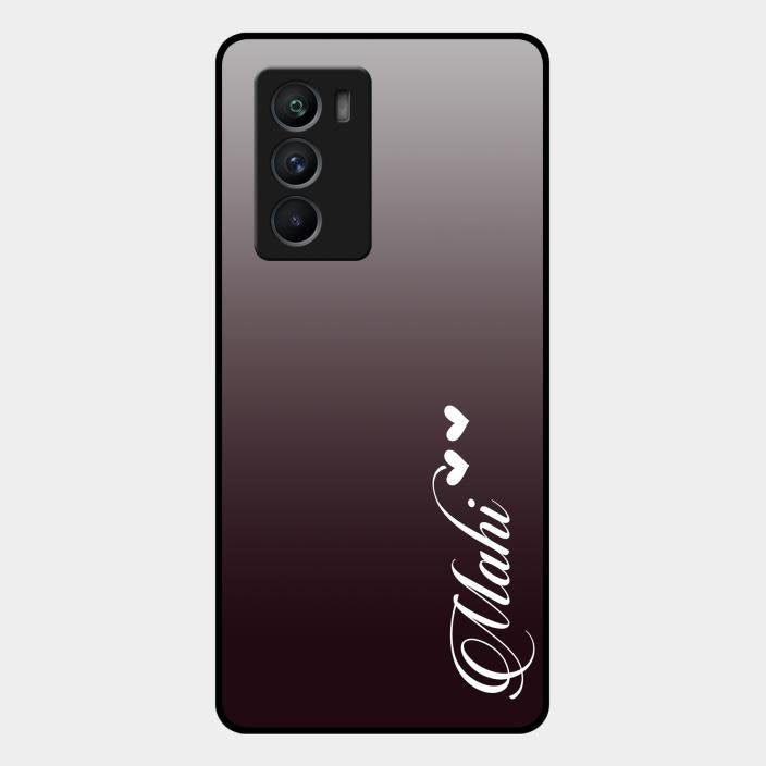Customize Name Gradient Glass Case Cover Grey For Iqoo 9 Se 5G