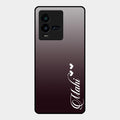 Customize Name Gradient Glass Case Cover Grey For Iqoo 9T 5G