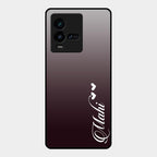 Customize Name Gradient Glass Case Cover Grey For Iqoo 9T 5G