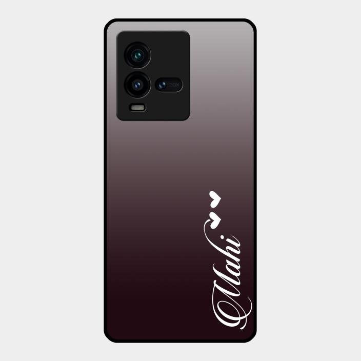 Customize Name Gradient Glass Case Cover Grey For Iqoo 9T 5G