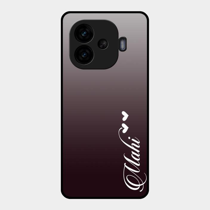Customize Name Gradient Glass Case Cover Grey For Iqoo Neo 10R 5G
