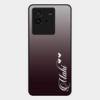 Customize Name Gradient Glass Case Cover Grey For Iqoo Neo 6 5G