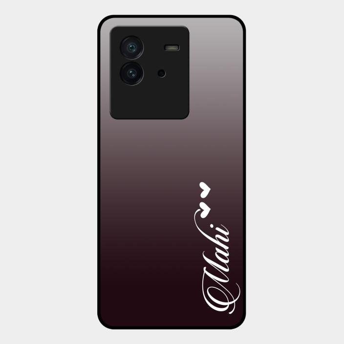 Customize Name Gradient Glass Case Cover Grey For Iqoo Neo 6 5G