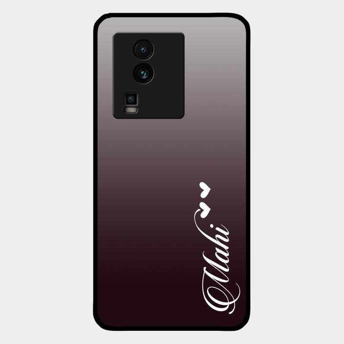 Customize Name Gradient Glass Case Cover Grey For Iqoo Neo 7 5G