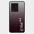 Customize Name Gradient Glass Case Cover Grey For Iqoo Neo 7 5G