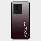 Customize Name Gradient Glass Case Cover Grey For Iqoo Neo 7 5G