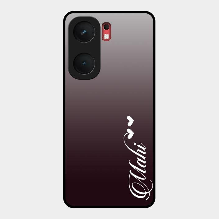 Customize Name Gradient Glass Case Cover Grey For Iqoo Neo 9 Pro 5G