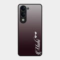 Customize Name Gradient Glass Case Cover Grey For Iqoo Z10 Lite