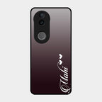 Customize Name Gradient Glass Case Cover Grey For Iqoo Z10R