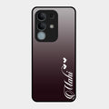 Customize Name Gradient Glass Case Cover Grey For iQOO Z10x 5G