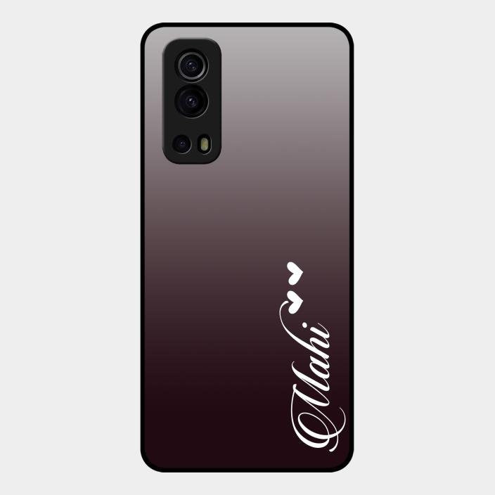 Customize Name Gradient Glass Case Cover Grey For Iqoo Z3 5G