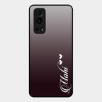 Customize Name Gradient Glass Case Cover Grey For Iqoo Z3 5G