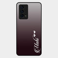 Customize Name Gradient Glass Case Cover Grey For Iqoo Z5 5G