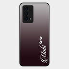 Customize Name Gradient Glass Case Cover Grey For Iqoo Z5 5G