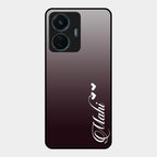 Customize Name Gradient Glass Case Cover Grey For Iqoo Z6 44W