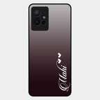 Customize Name Gradient Glass Case Cover Grey For Iqoo Z6 5G