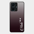 Customize Name Gradient Glass Case Cover Grey For Iqoo Z6 Lite 5G