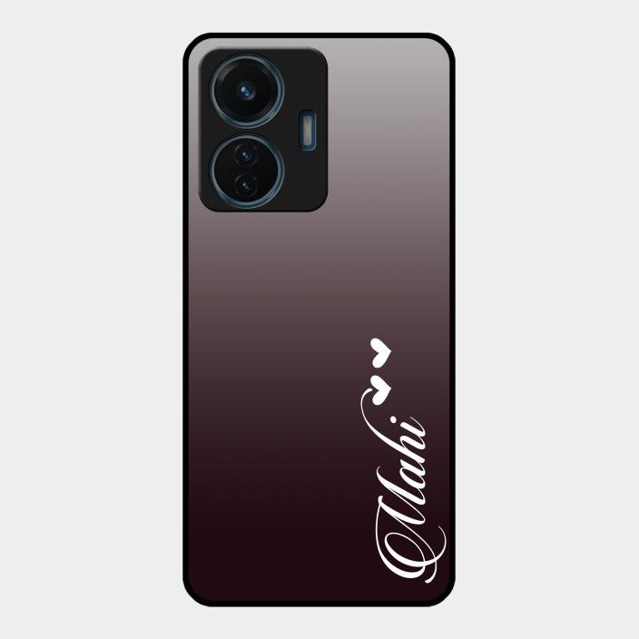 Customize Name Gradient Glass Case Cover Grey For Iqoo Z6 Lite 5G