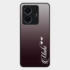 Customize Name Gradient Glass Case Cover Grey For Iqoo Z6 Pro 5G