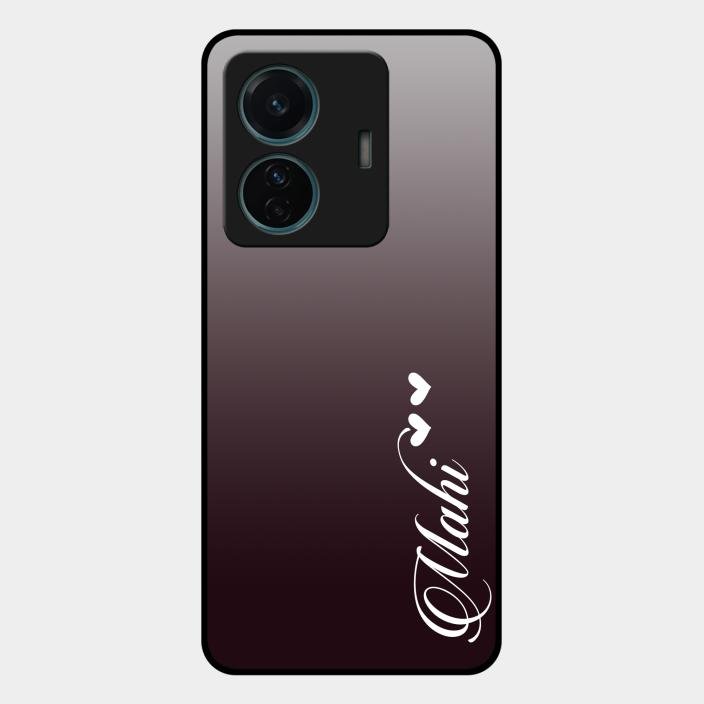 Customize Name Gradient Glass Case Cover Grey For Iqoo Z6 Pro 5G