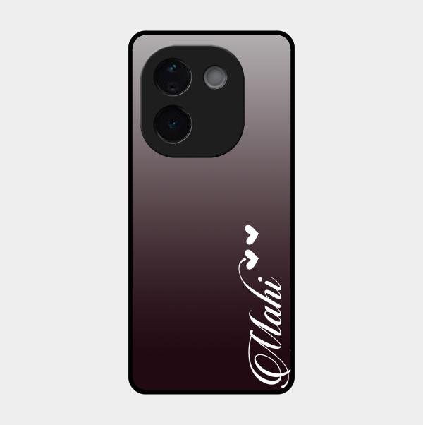 Customize Name Gradient Glass Case Cover Grey For Iqoo Z9S Pro 5G