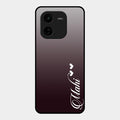 Customize Name Gradient Glass Case Cover Grey For Iqoo Z9X 5G