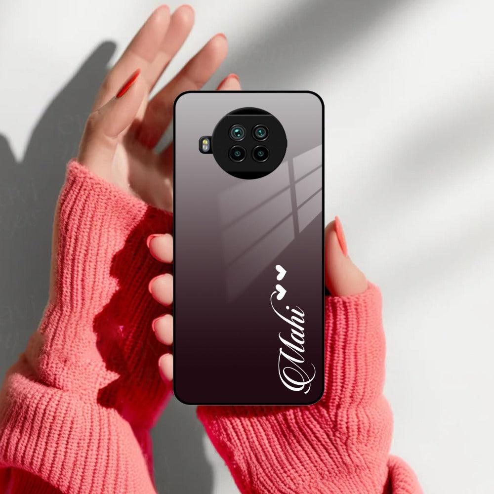 Customize Name Gradient Glass Case Cover Grey For Redmi/Xiaomi