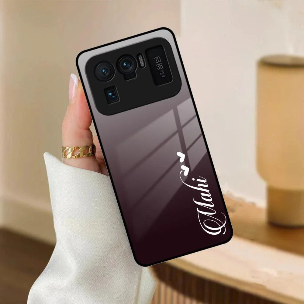 Customize Name Gradient Glass Case Cover Grey For Redmi/Xiaomi - ShopOnCliQ