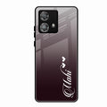 Customize Name Gradient Glass Case Cover Grey For Motorola Edge 40 5G
