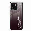 Customize Name Gradient Glass Case Cover Grey For Motorola Edge 40