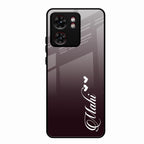 Customize Name Gradient Glass Case Cover Grey For Motorola Edge 40