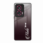 Customize Name Gradient Glass Case Cover Grey For Motorola Edge 50 Fusion 5G