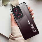 Customize Name Gradient Glass Case Cover Grey For Motorola - ShopOnCliQ