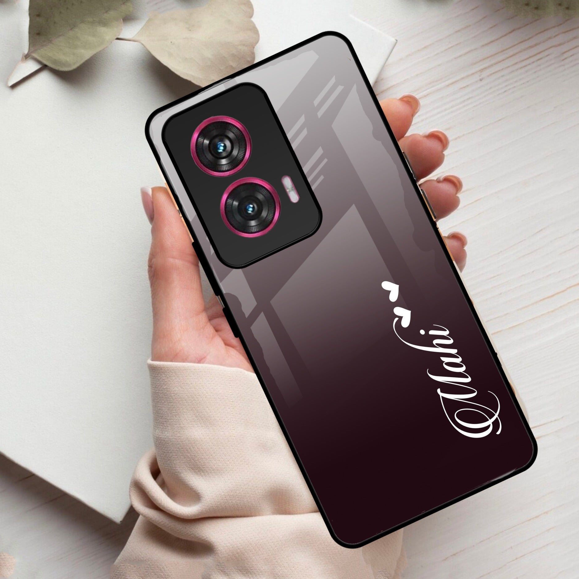 Customize Name Gradient Glass Case Cover Grey For iPhone - ShopOnCliQ