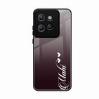 Customize Name Gradient Glass Case Cover Grey For Motorola Edge 50 Neo