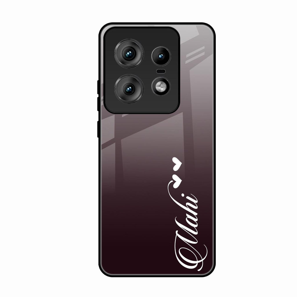 Customize Name Gradient Glass Case Cover Grey For Motorola Edge 50 Pro