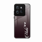Customize Name Gradient Glass Case Cover Grey For Motorola Edge 50